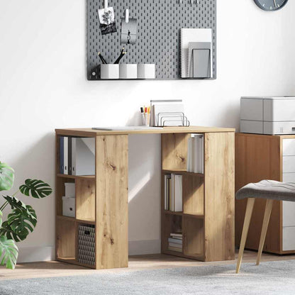 Desk with Shelf Artisan Oak 90 x 50 x 75 cm Engineered Wood
