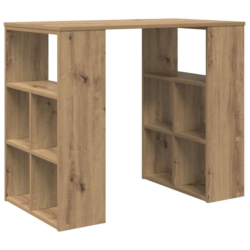 Desk with Shelf Artisan Oak 90 x 50 x 75 cm Engineered Wood