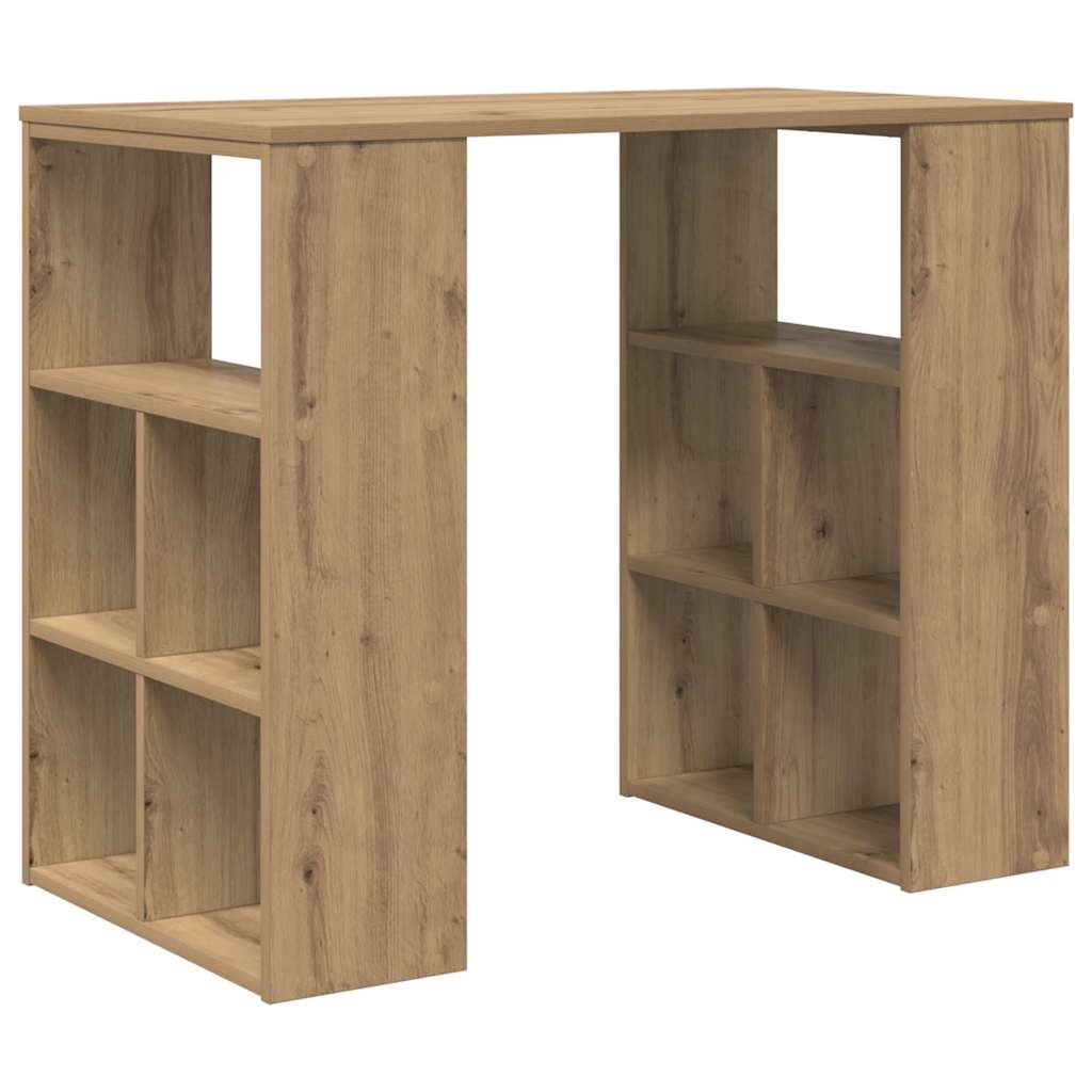 Desk with Shelf Artisan Oak 90 x 50 x 75 cm Engineered Wood