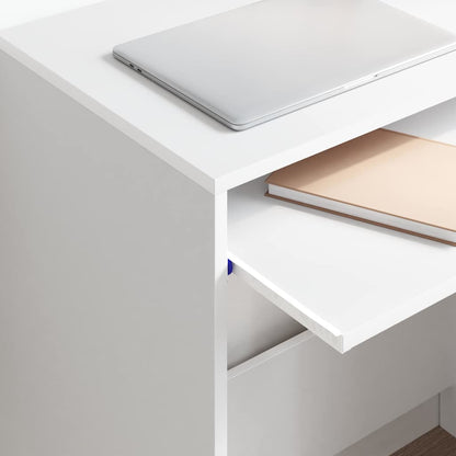 Desk with Drawer White 77.5 x 43 x 79 cm Engineered Wood