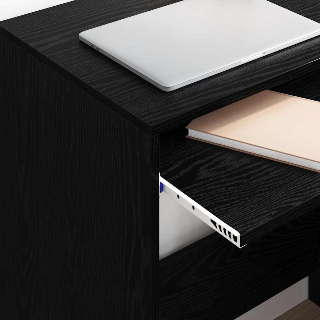 Desk with Drawer Black Oak 77.5 x 43 x 79 cm Engineered Wood