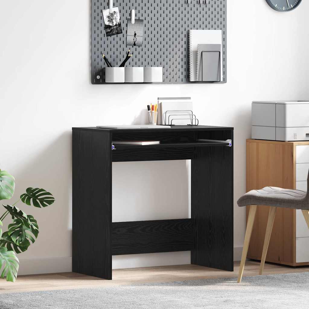 Desk with Drawer Black Oak 77.5 x 43 x 79 cm Engineered Wood