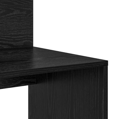 Desk with Shelf Black Oak 90 x 48 x 101.5 cm Engineered Wood
