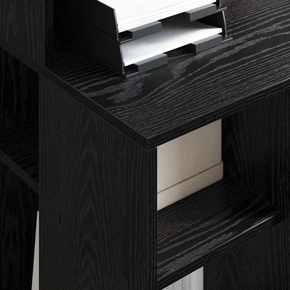 Desk with Shelf Black Oak 90 x 48 x 101.5 cm Engineered Wood