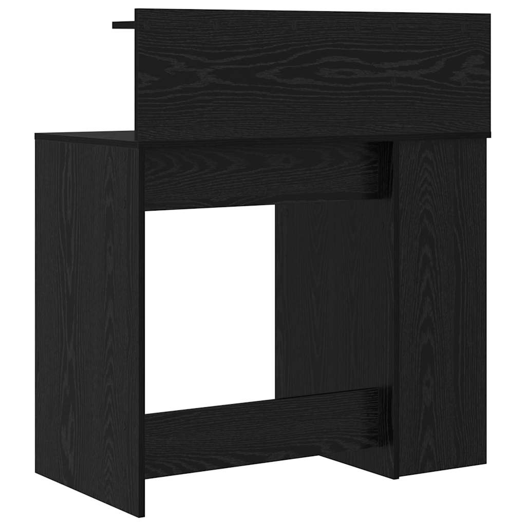 Desk with Shelf Black Oak 90 x 48 x 101.5 cm Engineered Wood