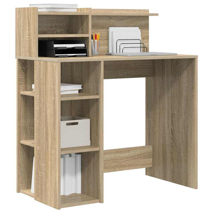 Desk with Shelf Sonoma Oak 90 x 48 x 101.5 cm Engineered Wood