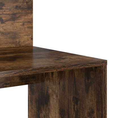 Desk with Shelf Smoked Oak 90 x 48 x 101.5 cm Engineered Wood