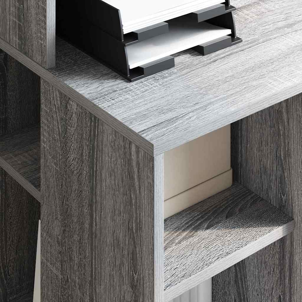 Desk with Shelf Grey Sonoma 90 x 48 x 101.5 cm Engineered Wood