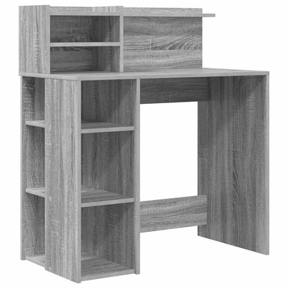 Desk with Shelf Grey Sonoma 90 x 48 x 101.5 cm Engineered Wood