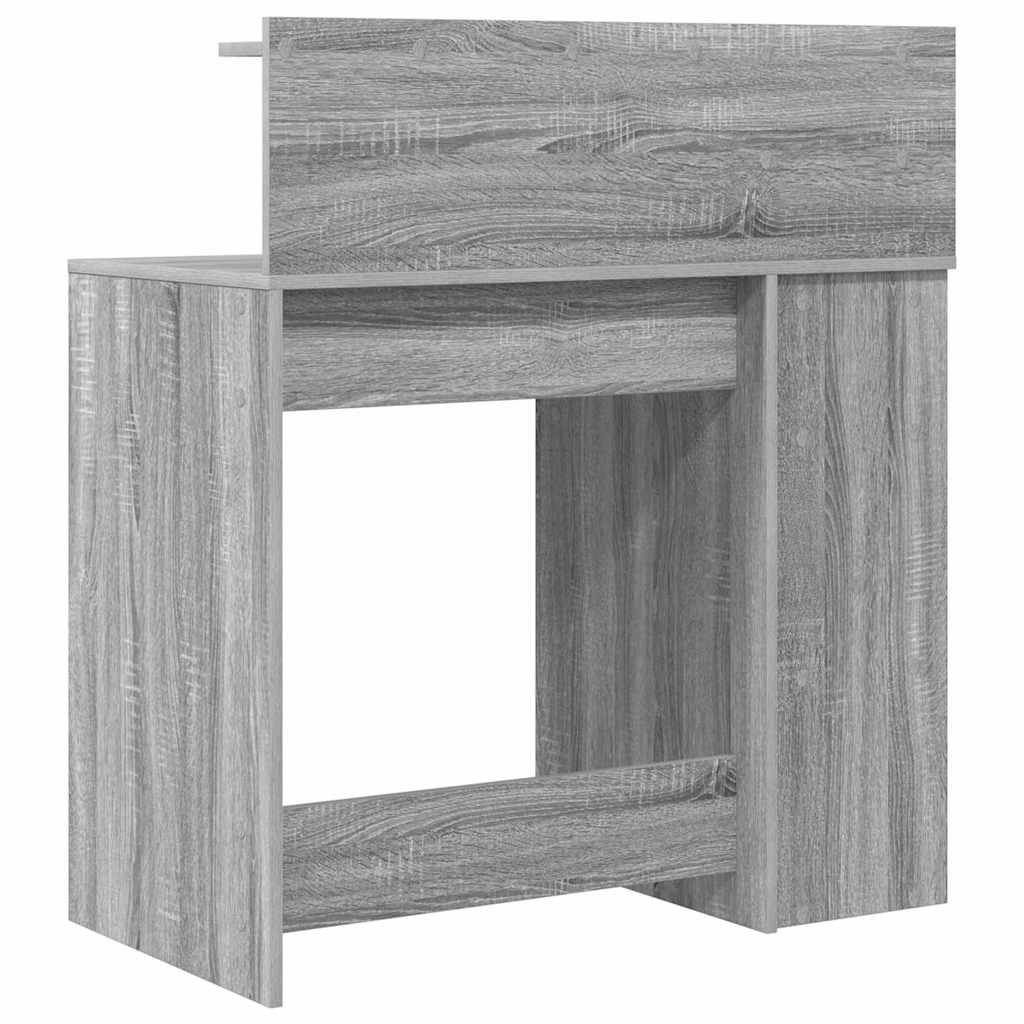 Desk with Shelf Grey Sonoma 90 x 48 x 101.5 cm Engineered Wood