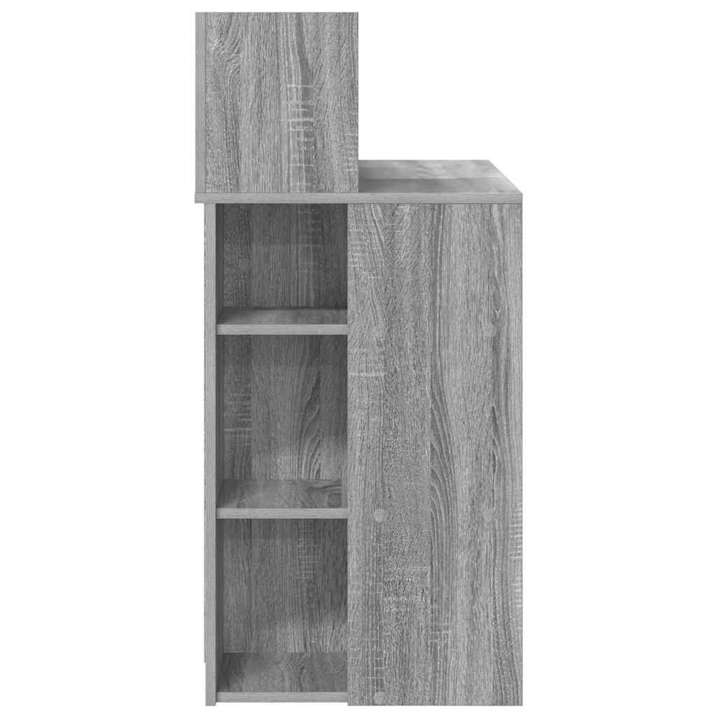 Desk with Shelf Grey Sonoma 90 x 48 x 101.5 cm Engineered Wood