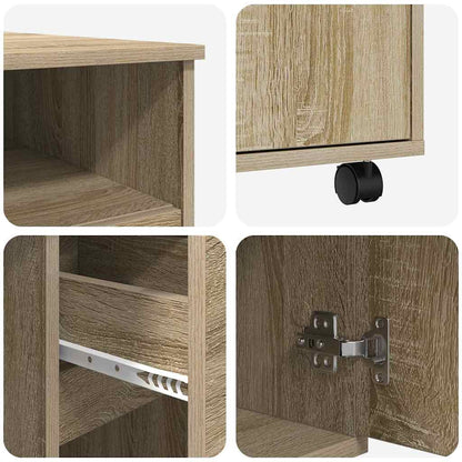 Desk with Wheels Sonoma Oak 91 x 50 x 77 cm Engineered Wood