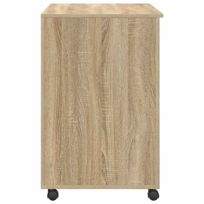 Desk with Wheels Sonoma Oak 91 x 50 x 77 cm Engineered Wood