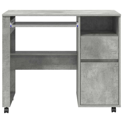 Desk with Wheels Concrete Grey 91 x 50 x 77 cm Engineered Wood