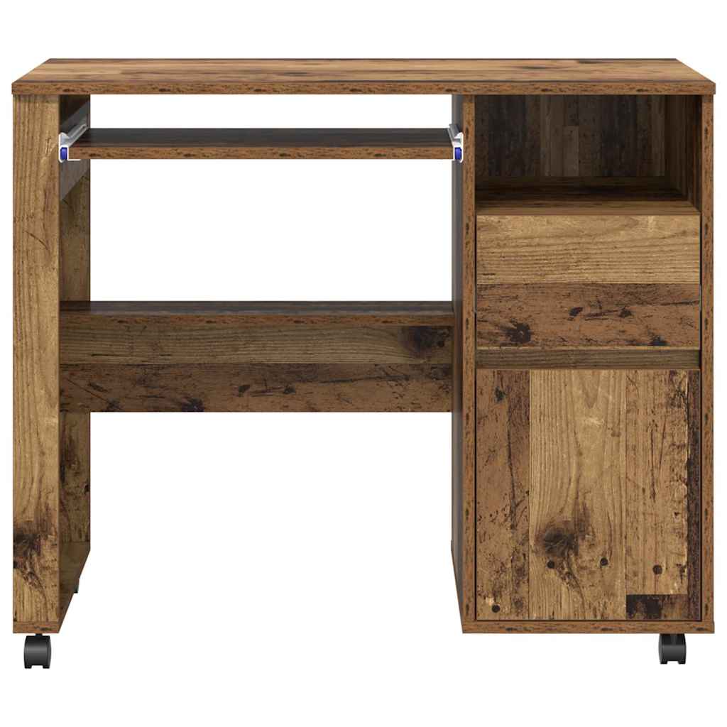 Desk with Wheels Old Wood 91 x 50 x 77 cm Engineered Wood