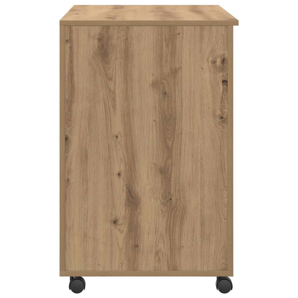 Desk with Wheels Artisan Oak 91 x 50 x 77 cm Engineered Wood