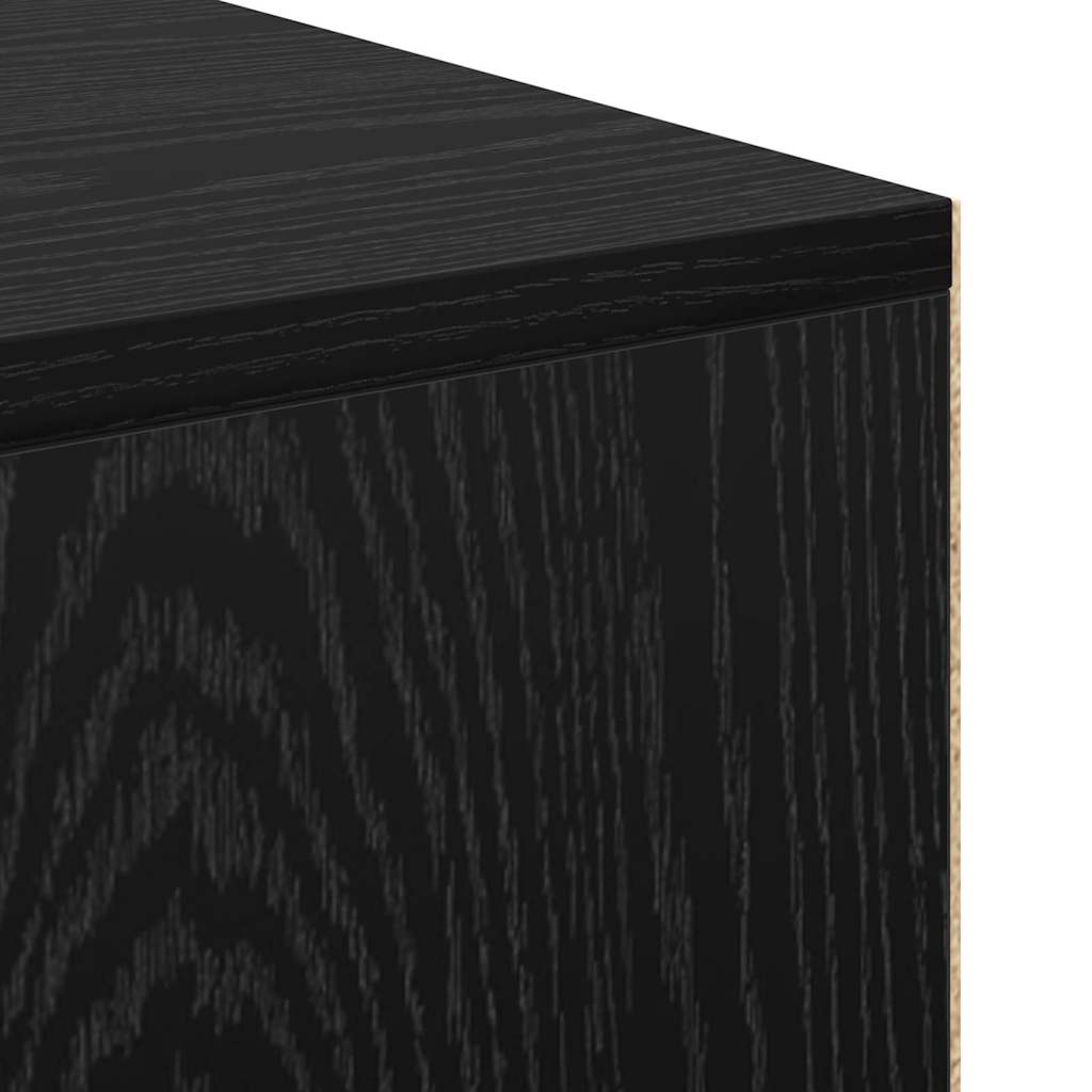 Desk with Shelf Black Oak 102 x 50 x 75 cm Engineered Wood