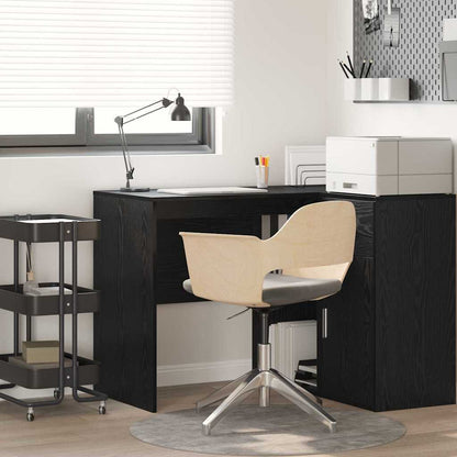 Desk with Shelf Black Oak 102 x 50 x 75 cm Engineered Wood