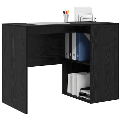 Desk with Shelf Black Oak 102 x 50 x 75 cm Engineered Wood