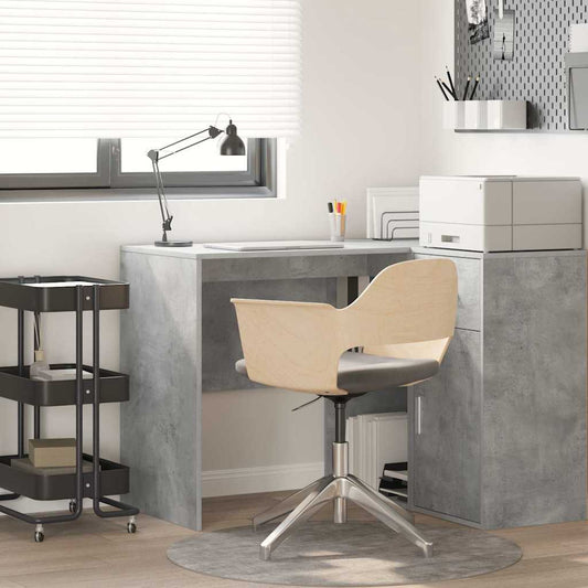Desk with Shelf Concrete Grey 102 x 50 x 75 cm Engineered Wood