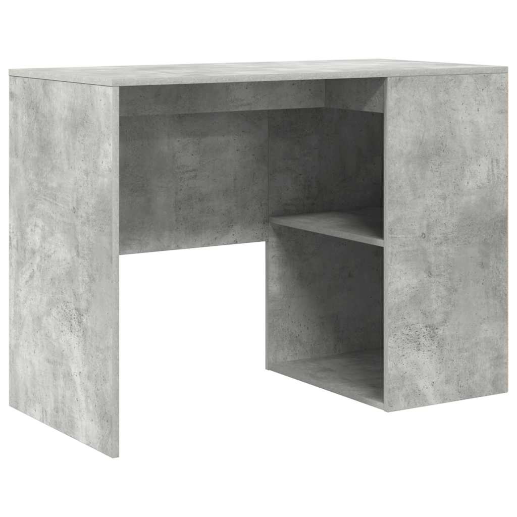 Desk with Shelf Concrete Grey 102 x 50 x 75 cm Engineered Wood