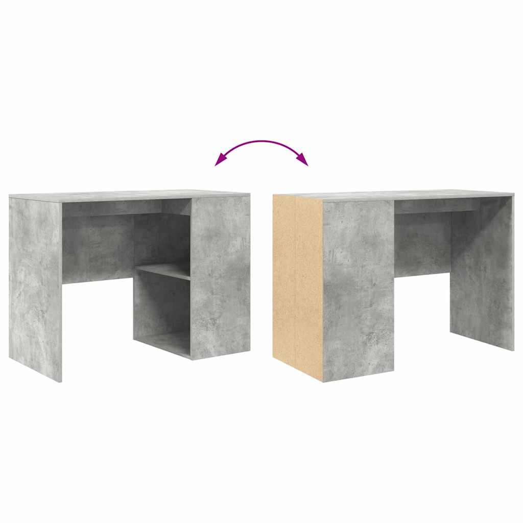 Desk with Shelf Concrete Grey 102 x 50 x 75 cm Engineered Wood