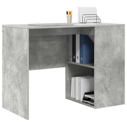 Desk with Shelf Concrete Grey 102 x 50 x 75 cm Engineered Wood