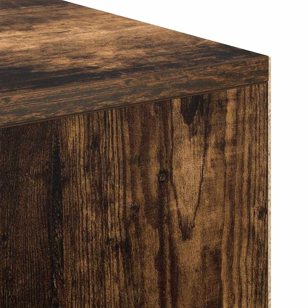 Desk with Shelf Smoked Oak 102 x 50 x 75 cm Engineered Wood