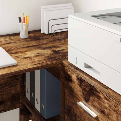 Desk with Shelf Smoked Oak 102 x 50 x 75 cm Engineered Wood