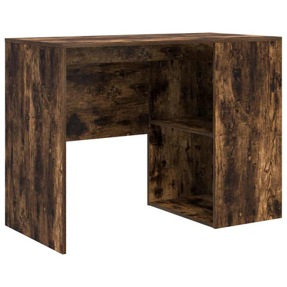 Desk with Shelf Smoked Oak 102 x 50 x 75 cm Engineered Wood