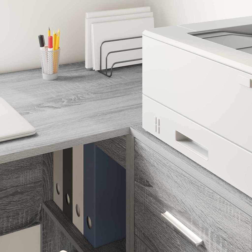 Desk with Shelf Grey Sonoma 102 x 50 x 75 cm Engineered Wood