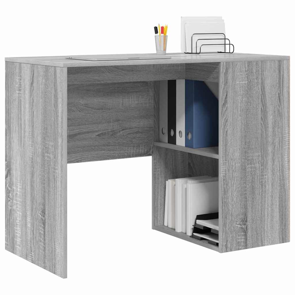 Desk with Shelf Grey Sonoma 102 x 50 x 75 cm Engineered Wood