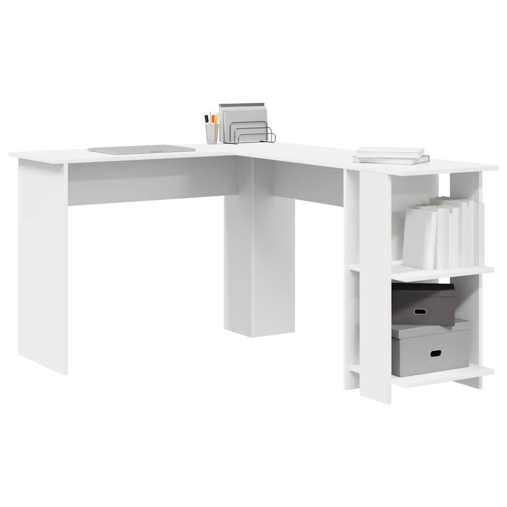 Corner Desk White 140 x 113.5 x 75 cm Engineered Wood