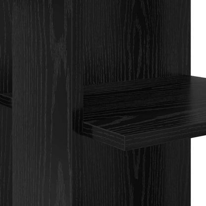 Corner Desk with Storage Black oak 140 x 113.5 x 75 cm