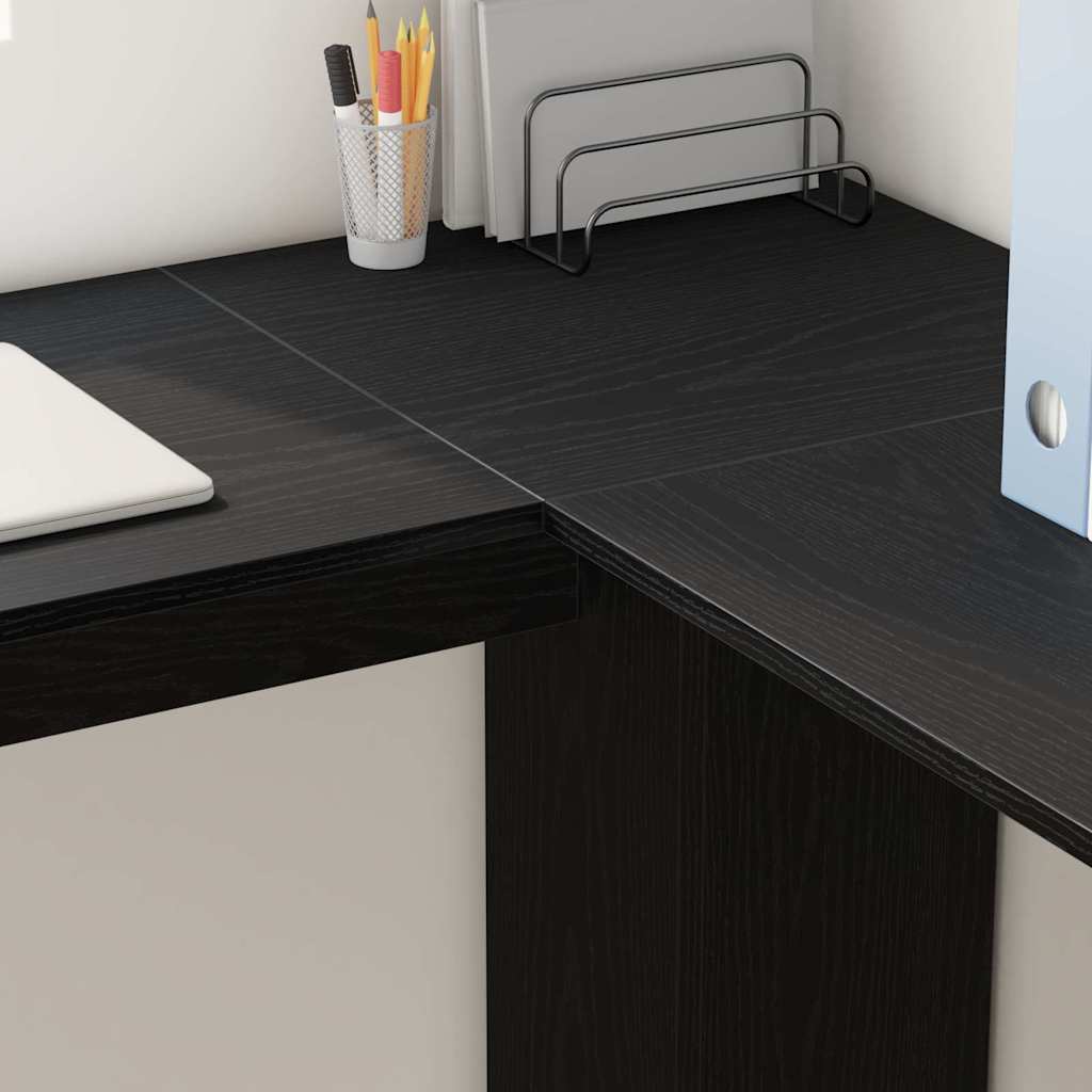 Corner Desk Black Oak 140 x 113.5 x 75 cm Engineered Wood