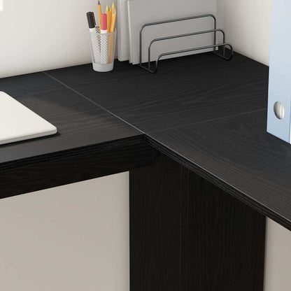 Corner Desk Black Oak 140 x 113.5 x 75 cm Engineered Wood