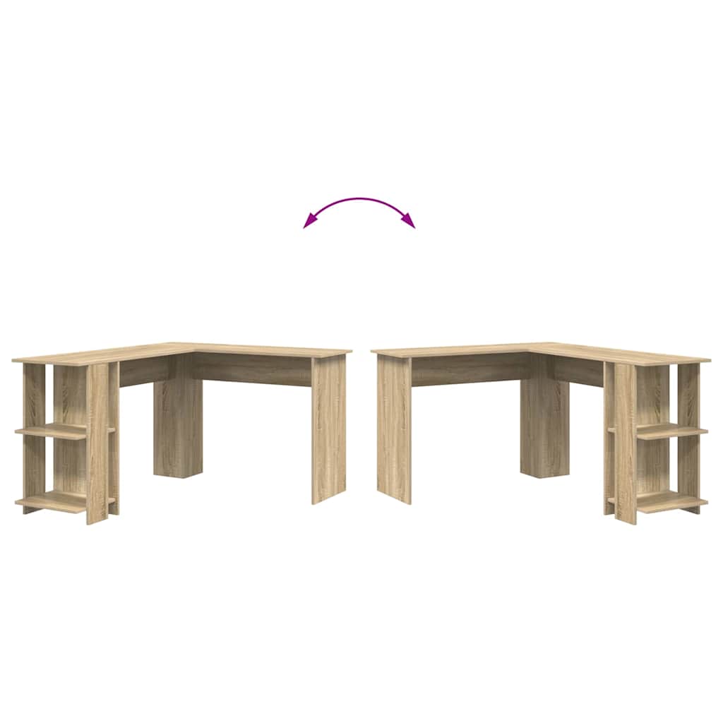 Corner Desk with Storage Sonoma oak 140 x 113.5 x 75 cm