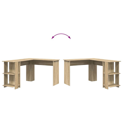 Corner Desk with Storage Sonoma oak 140 x 113.5 x 75 cm