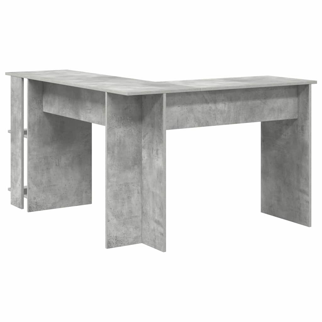 Corner Desk with Storage Concrete grey 140 x 113.5 x 75 cm