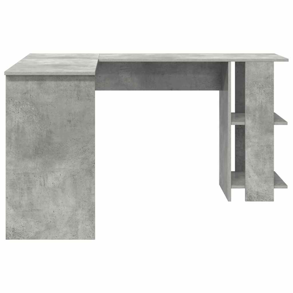 Corner Desk with Storage Concrete grey 140 x 113.5 x 75 cm