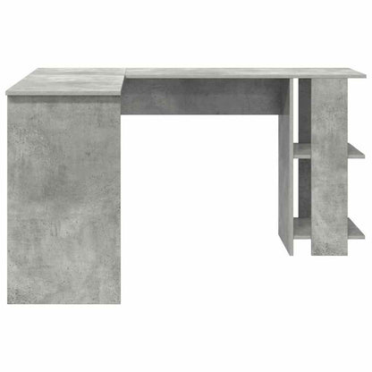 Corner Desk with Storage Concrete grey 140 x 113.5 x 75 cm