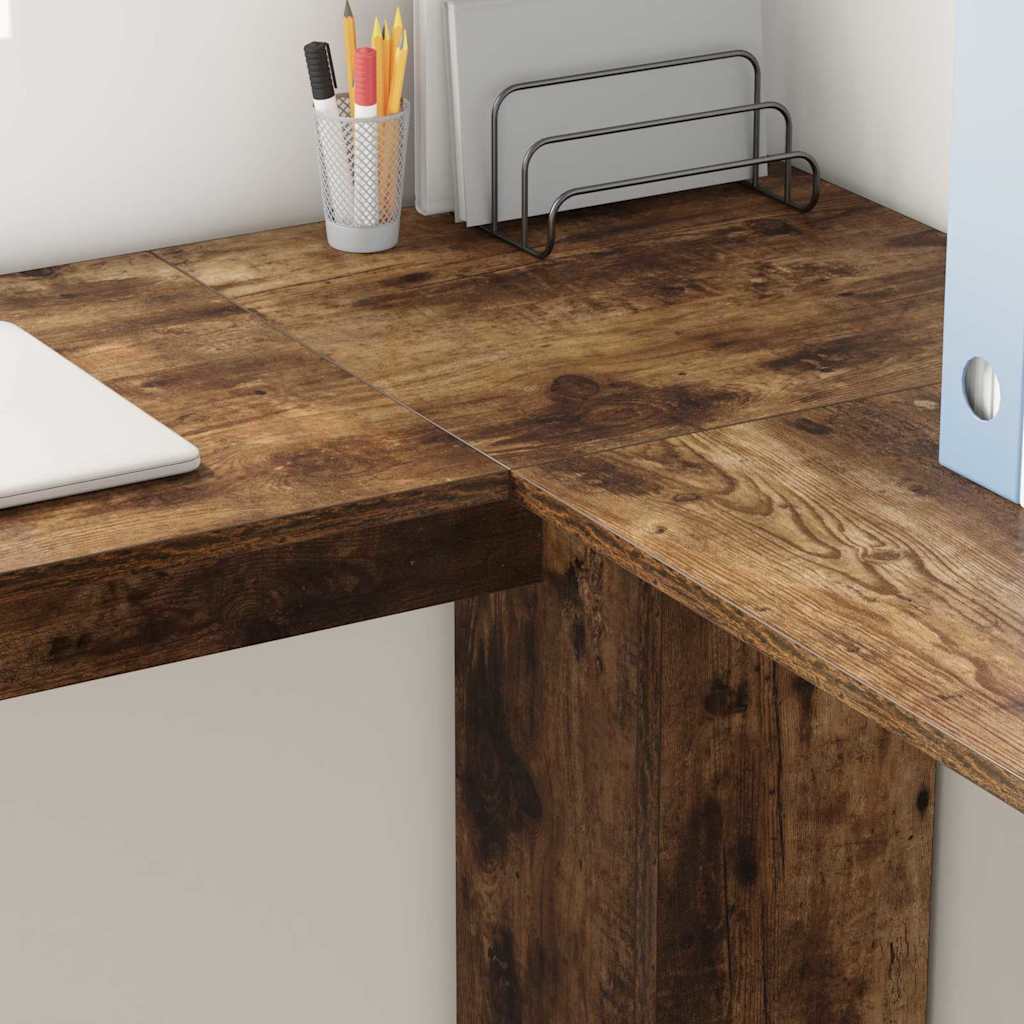 Corner Desk Smoked Oak 140 x 113.5 x 75 cm Engineered Wood