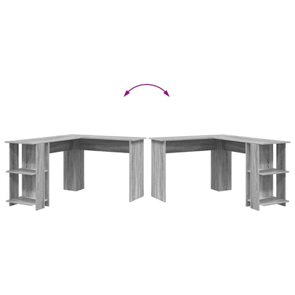 Corner Desk with Storage Grey Sonoma 140 x 113.5 x 75 cm