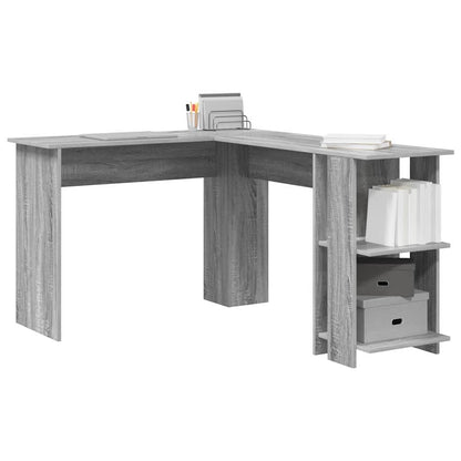 Corner Desk with Storage Grey Sonoma 140 x 113.5 x 75 cm