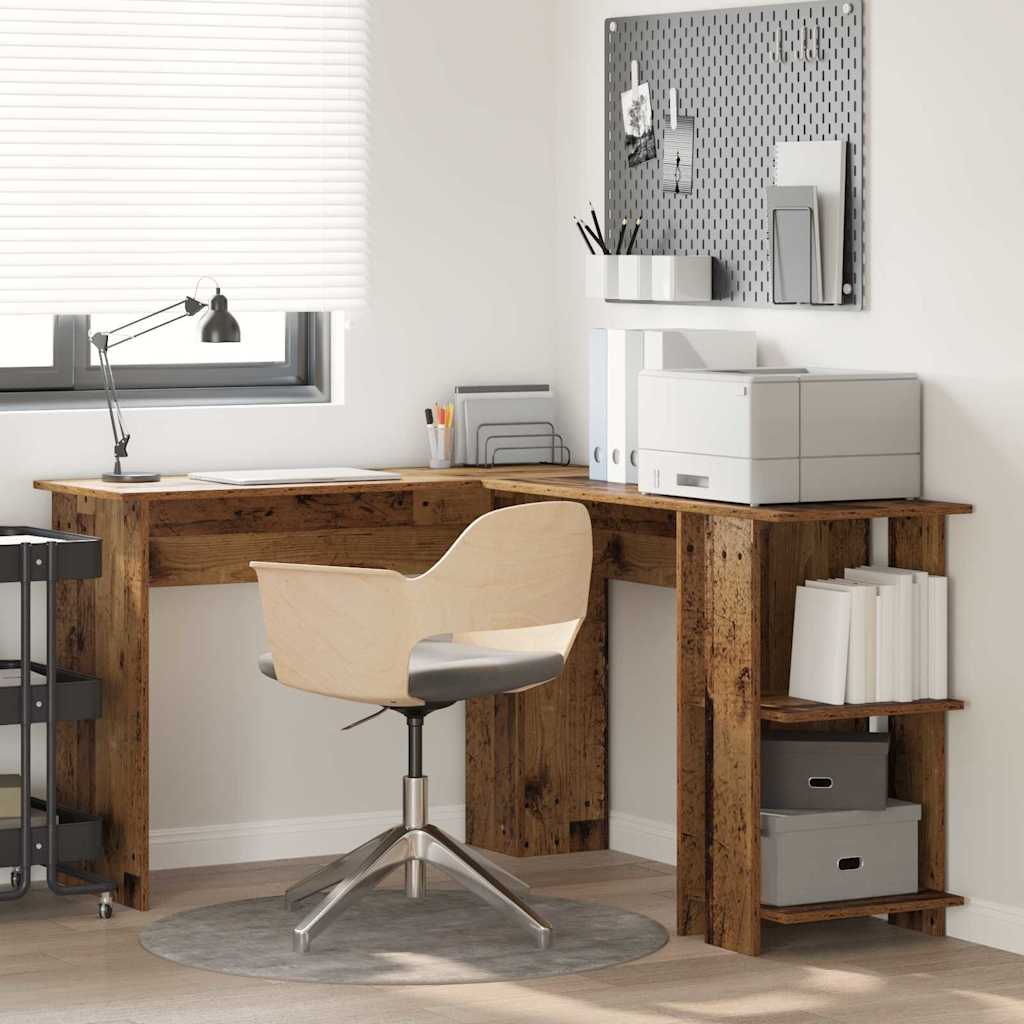 Corner Desk Old Wood 140 x 113.5 x 75 cm Engineered Wood