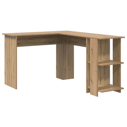 Corner Desk with Storage Artisan oak 140 x 113.5 x 75 cm