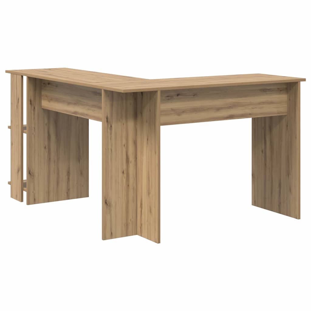 Corner Desk with Storage Artisan oak 140 x 113.5 x 75 cm