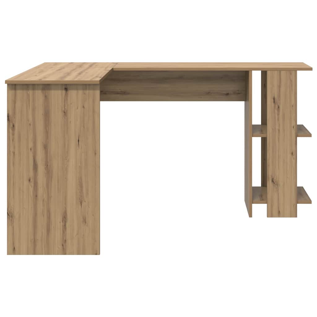 Corner Desk with Storage Artisan oak 140 x 113.5 x 75 cm