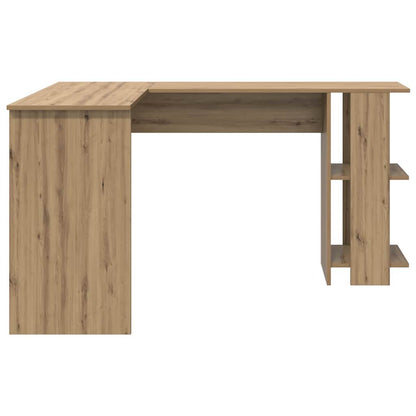 Corner Desk with Storage Artisan oak 140 x 113.5 x 75 cm