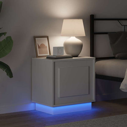 Bedside Cabinet with White 44 x 34.5 x 45 cm Engineered wood
